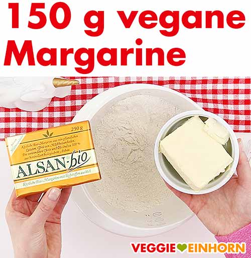 Vegane Margarine zufügen