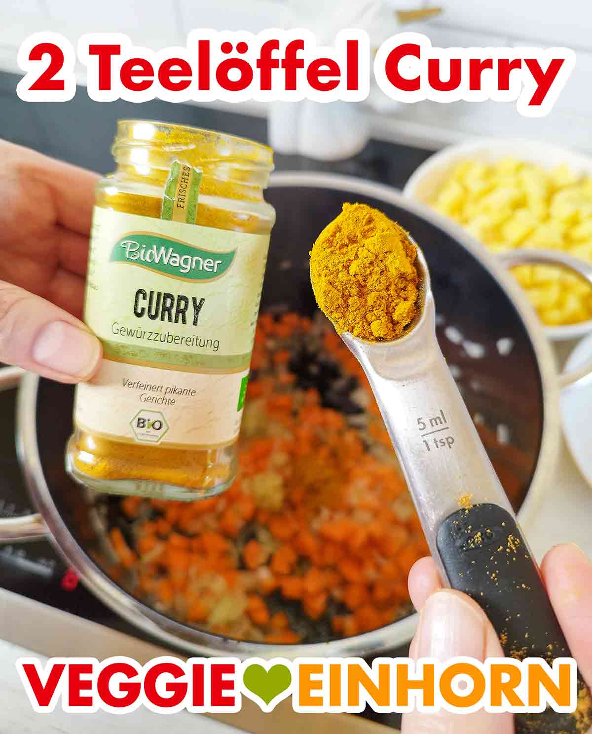 Currypulver für den Linsen Kartoffel Eintopf