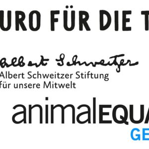 Grafik mit dem Text 181 Euro für die Tiere sowie den Logos der Albert Schweitzer Stiftung für unsere Mitwelt und Animal Equality Germany auf weißem Hintergrund.