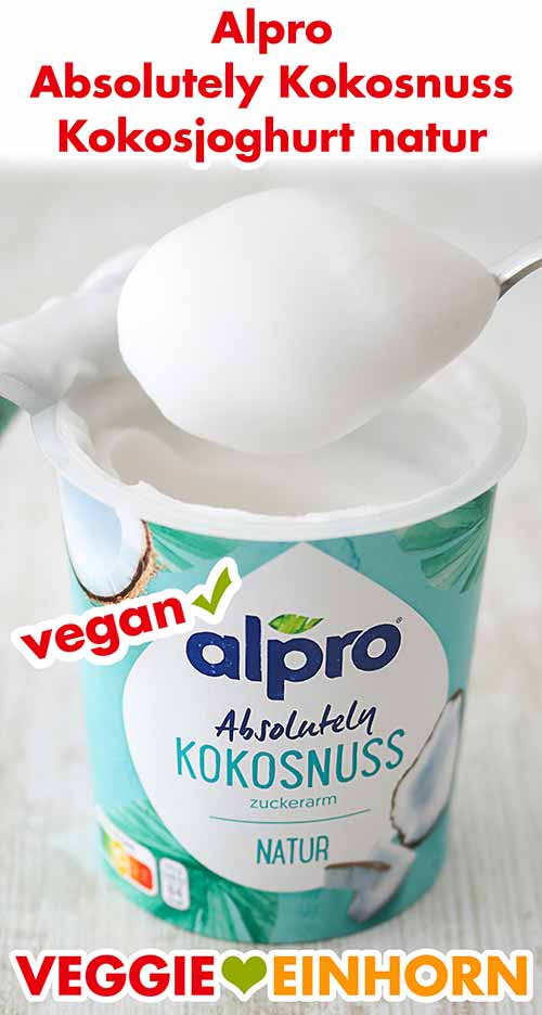 Ein geöffneter Becher Kokos Joghurt von Alpro