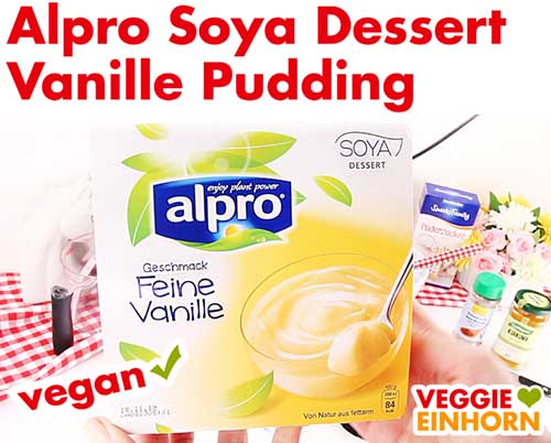 Eine Packung Alpro Soya Dessert Vanillepudding