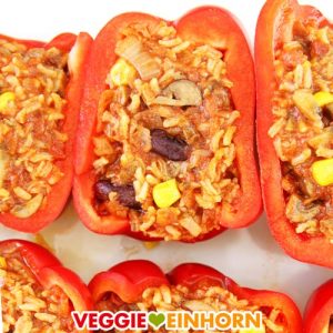Gefüllte Paprika mit Reis vegan