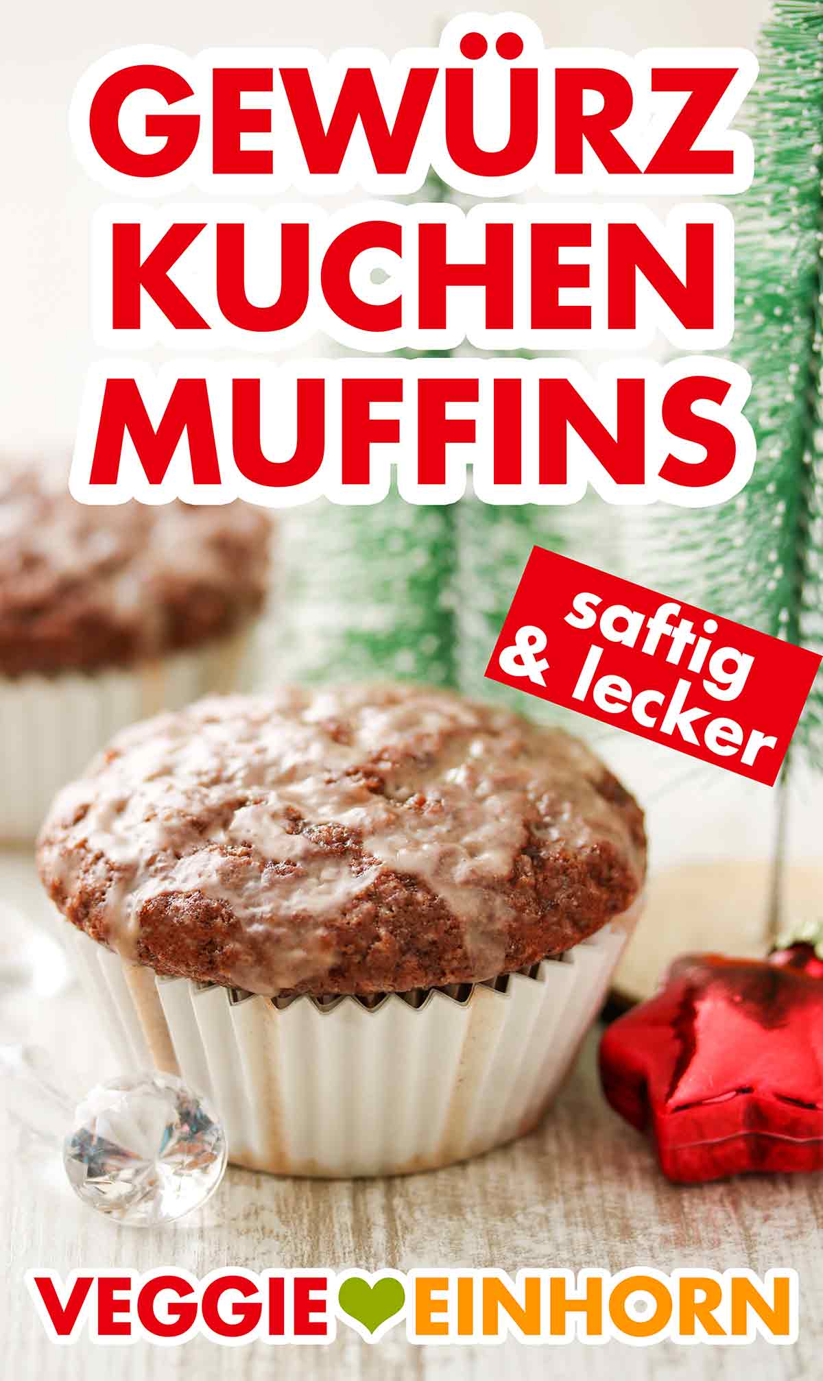 Gewürz Muffins mit Weihnachtsdeko