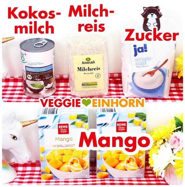 Kokos Milchreis vegan mit Mango | Einfaches veganes Rezept für Kokosmilchreis