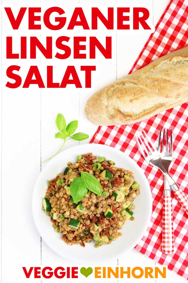 Veganer Linsensalat | Einfaches veganes Rezept | Linsen Salat zum Grillen