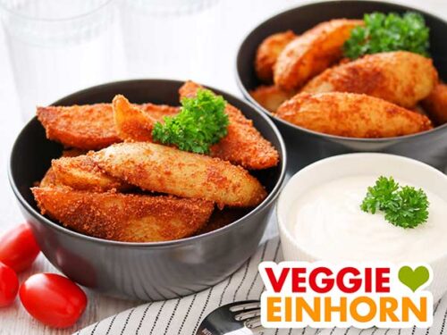 Würzige Kartoffelspalten mit Paniermehl [Super lecker]