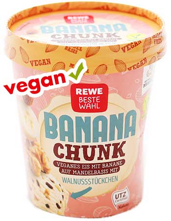 Veganes Banana Chunk Eis von Rewe