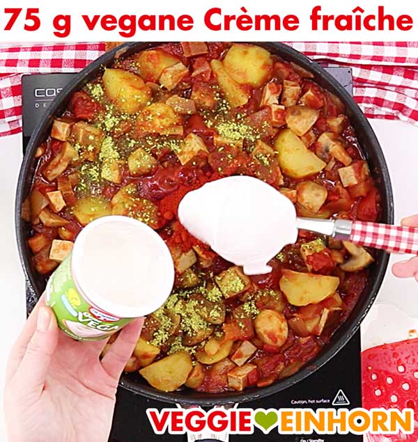 Vegane Creme fraiche für Tofu Gulasch