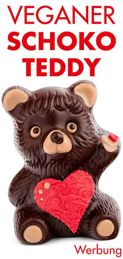 Teddybär aus veganer Schokolade