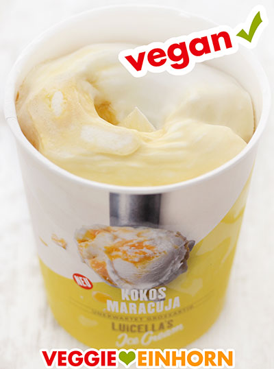 Veganes Eis von Luicella's (Kokos Maracuja)