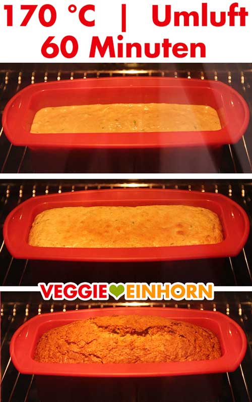 Veganes Zucchinibrot wird im Ofen gebacken