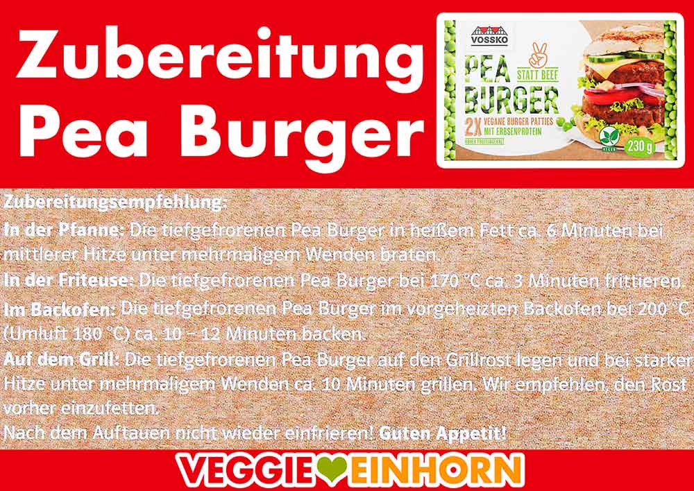 Zubereitung der Pea Burger