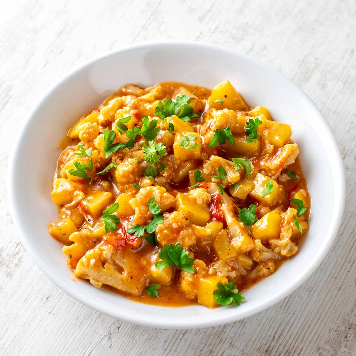 Aloo Gobi auf einem Teller