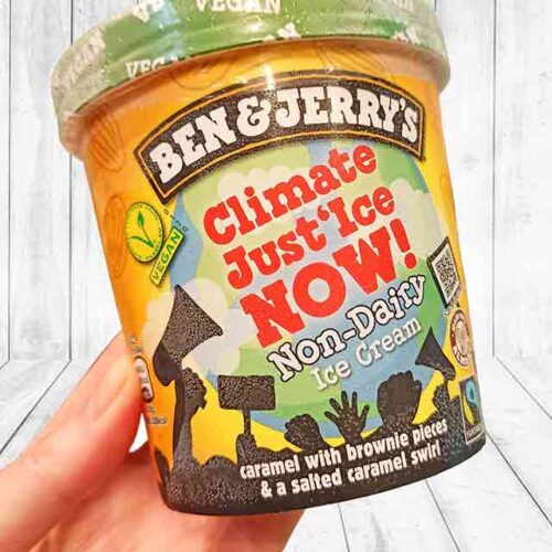 Becher Ben and Jerry's Climate Just'Ice Now