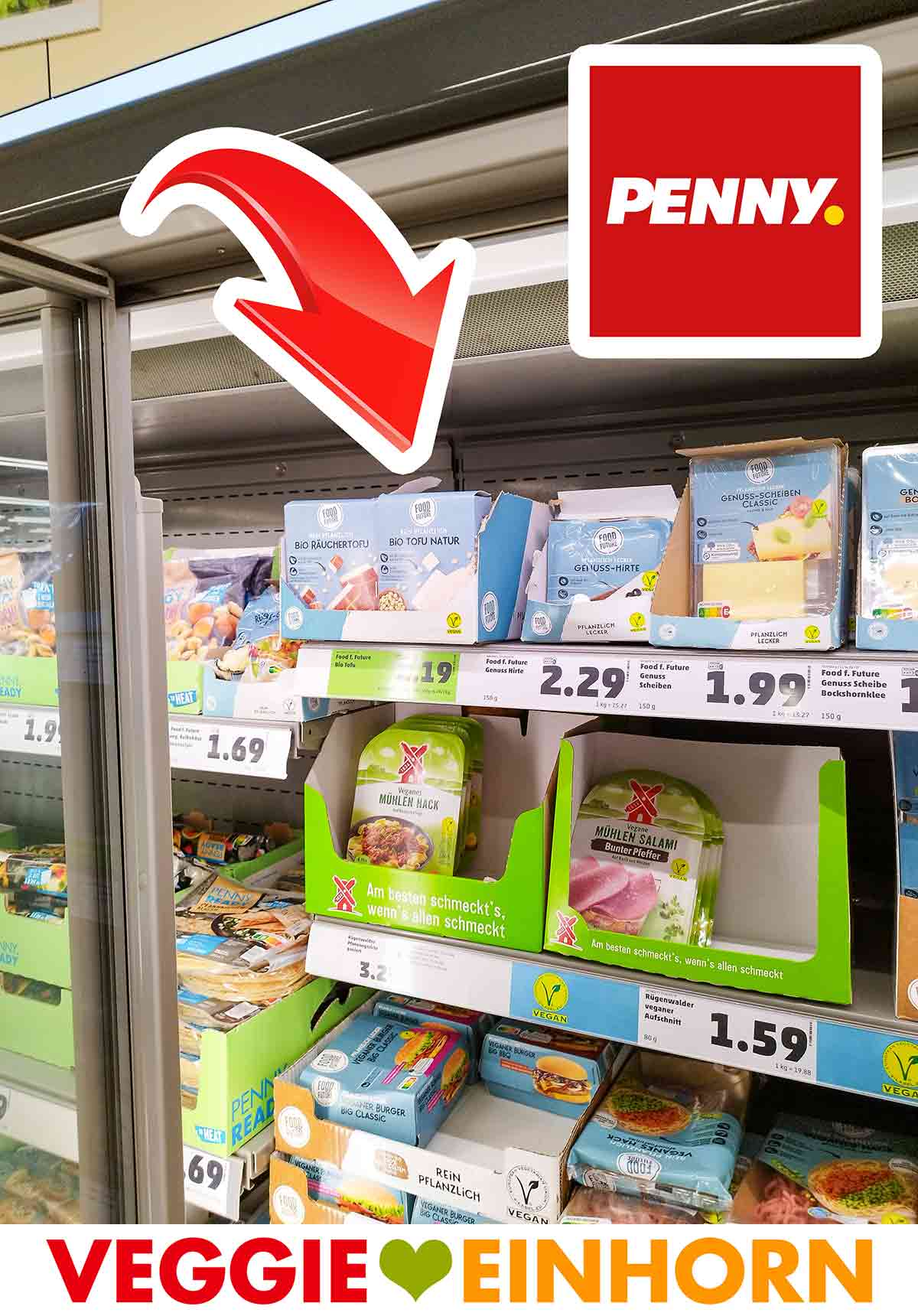 Naturtofu im Kühlregal bei Penny