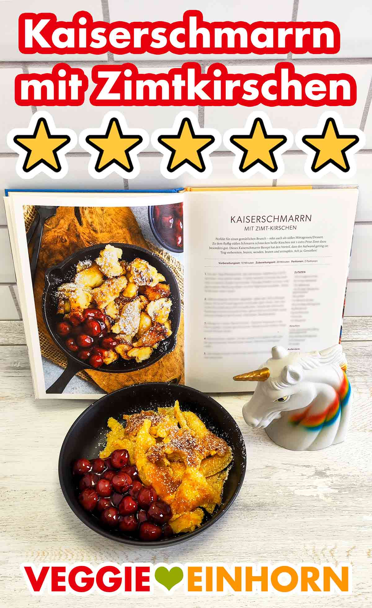 Veganer Kaiserschmarrn mit Zimtkirschen und das vegane Kochbuch von byanjushka