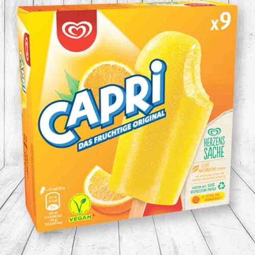 Eine Packung Capri Eis von Langnese