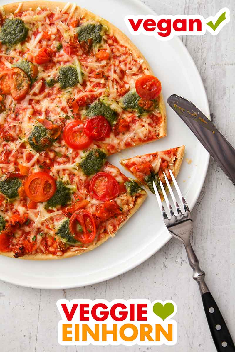 Die vegane Pizza Ristorante auf einem Teller