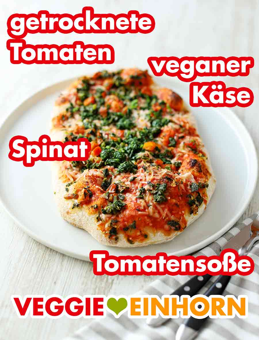 Die vegane Pizza La Mia Pinsa von Dr. Oetker auf dem Teller