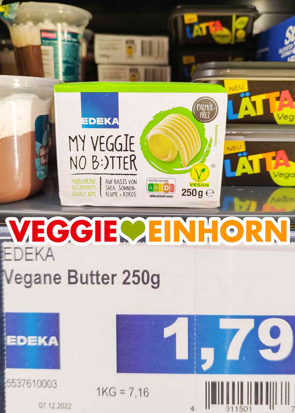 Edeka Vegane Butter Preisschild