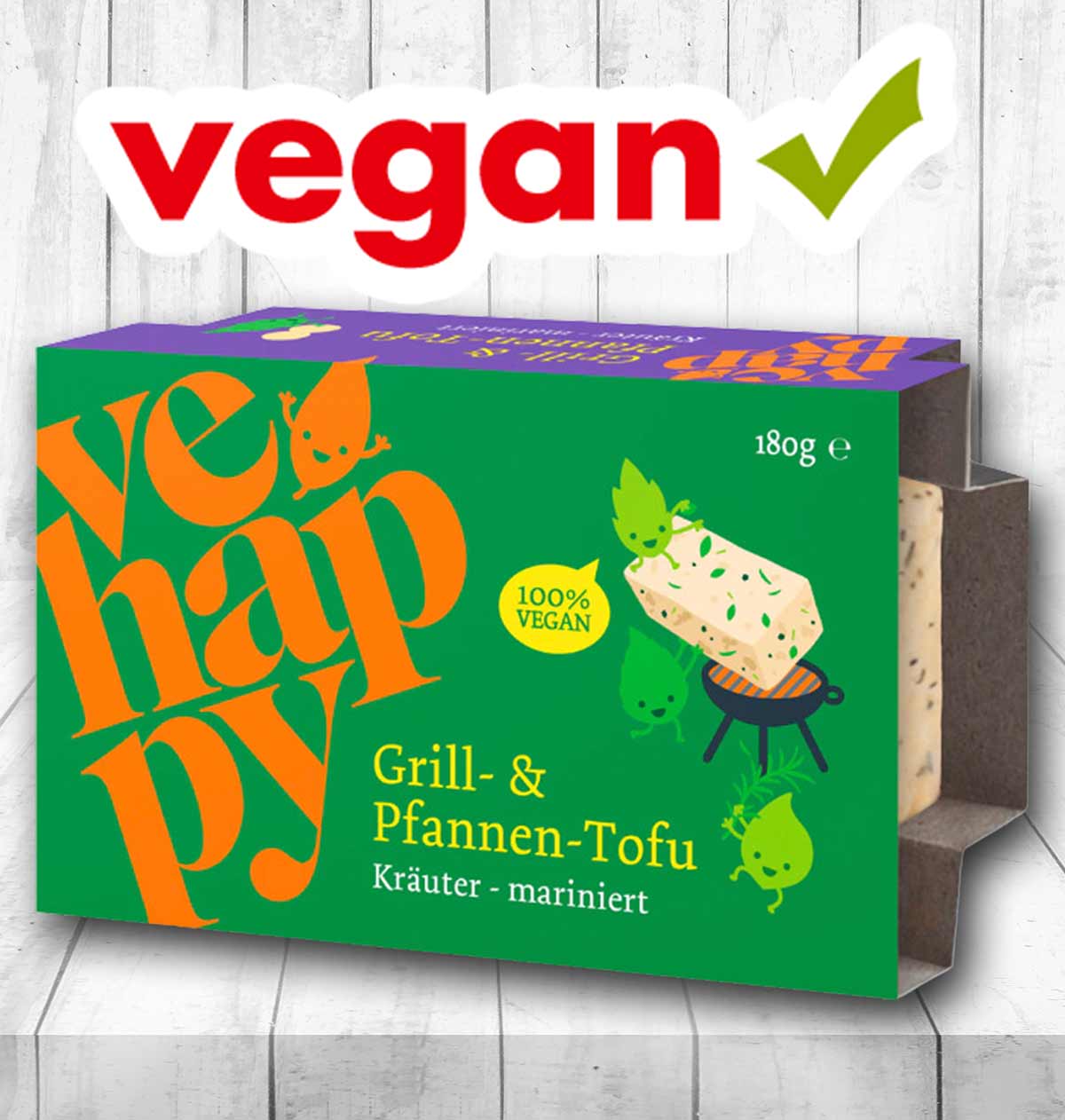 vehappy Grill- & Pfannen-Tofu mit Kräutern