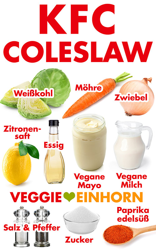 Zutaten für veganen KFC Coleslaw