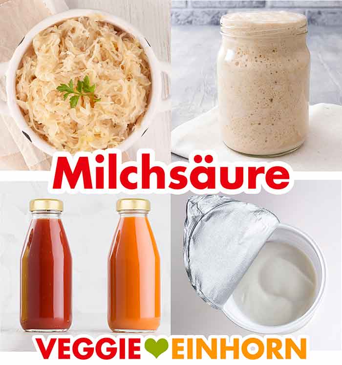 Sauerkraut, Sauerteig, milchsauer vergorene Gemüsesaäfte und Joghurt