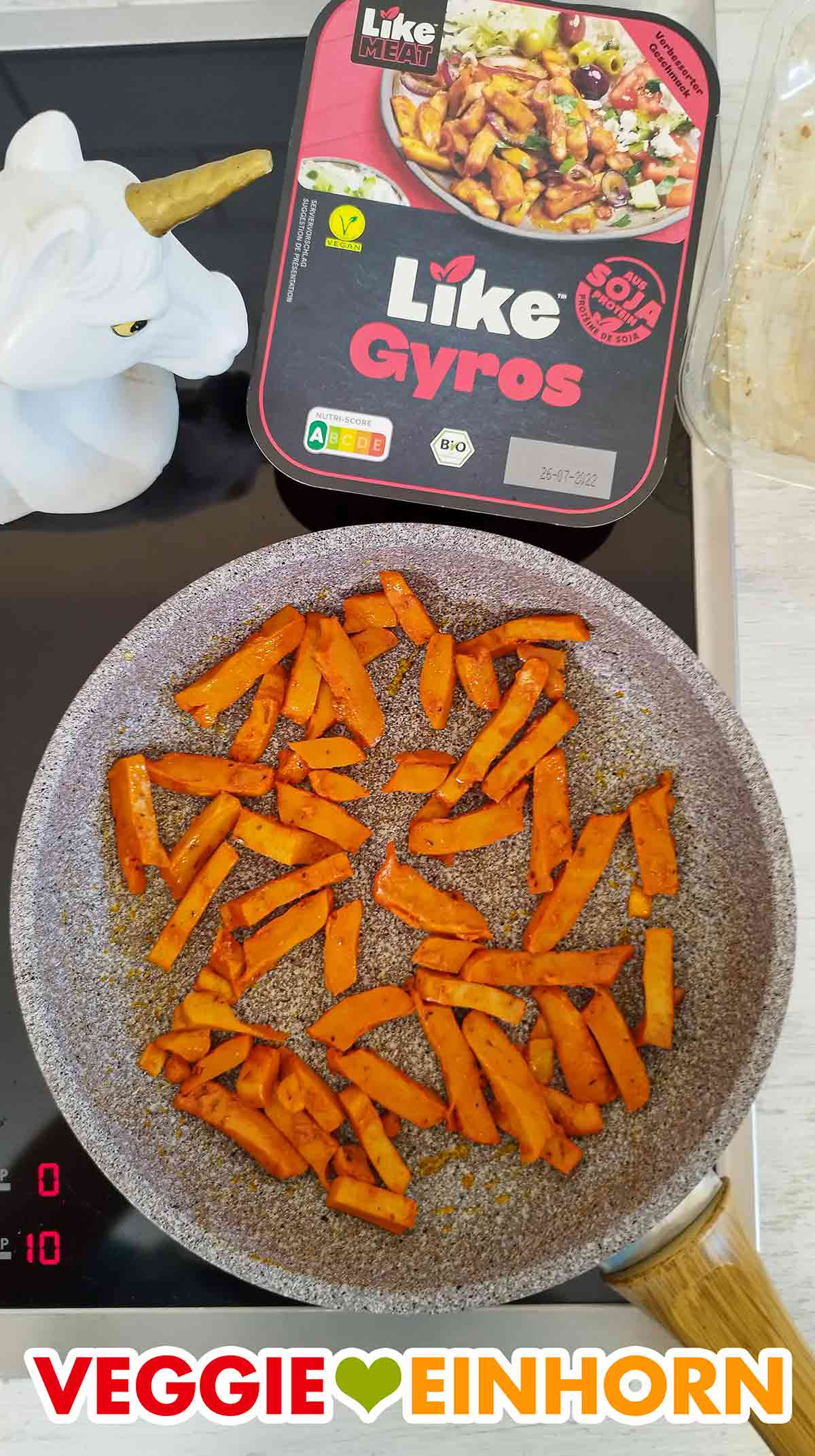Bratpfanne mit veganem Gyros von Like Meat