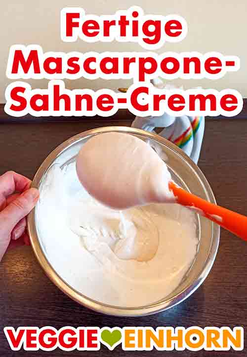 Die fertige Mascarpone-Sahne-Creme für das vegane Tiramisu