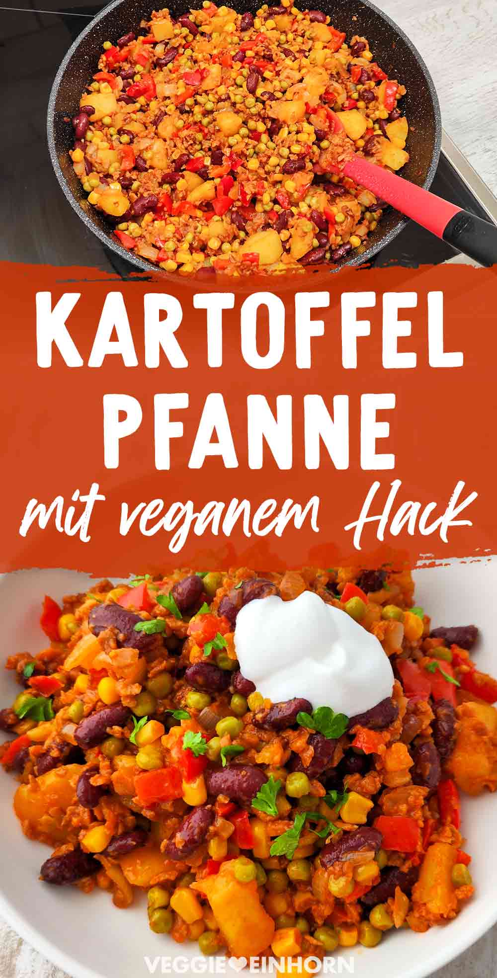 Einfache mexikanische Kartoffelpfanne mit veganem Hack