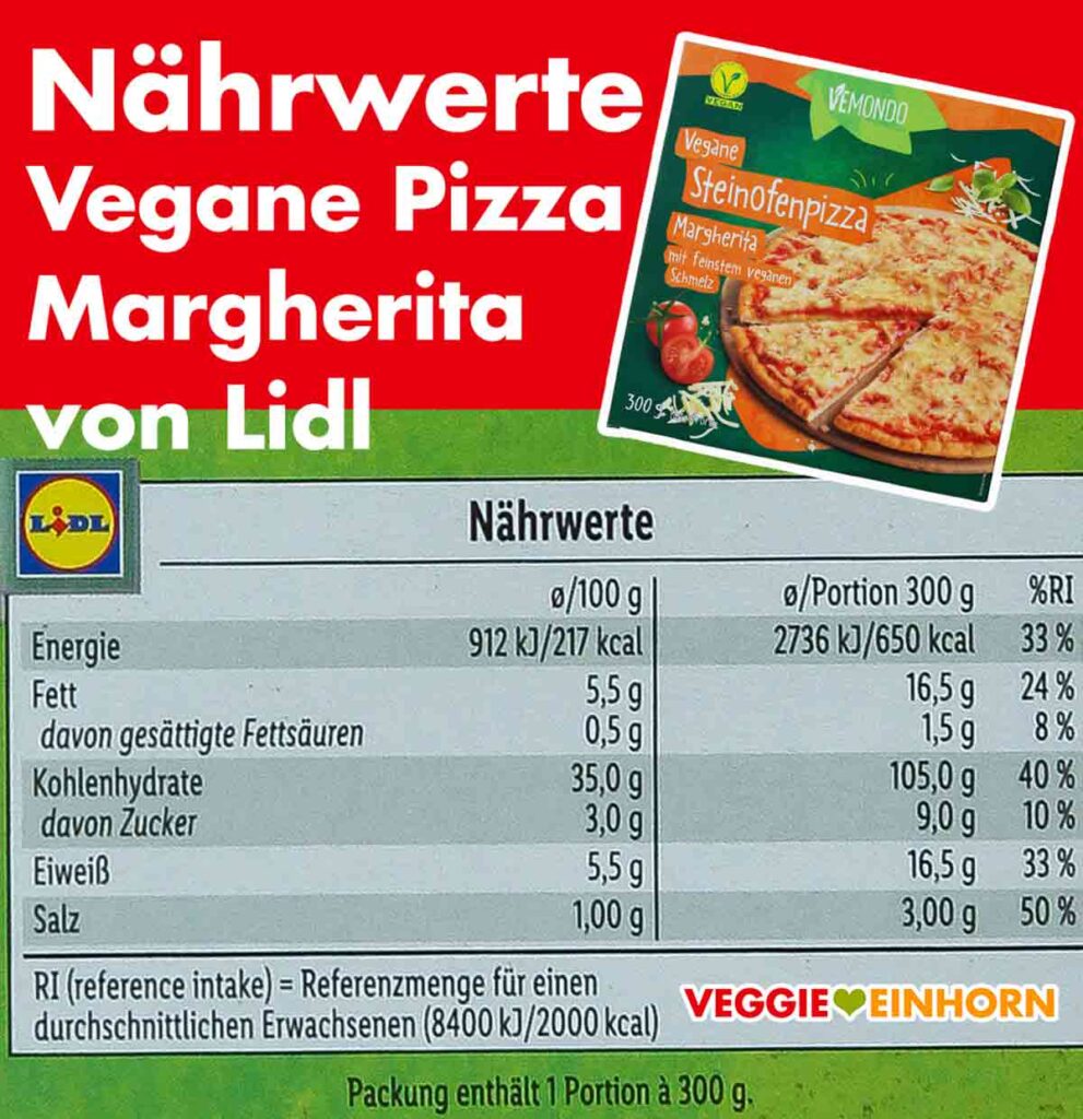 Lidl Vegane Pizza Margherita von Vemondo