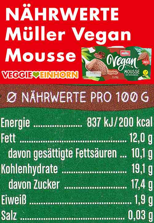 Nährwerte Müller Vegan Mousse Schoko