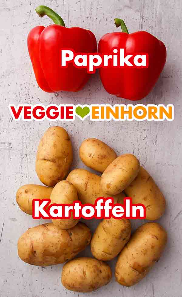 Rote Paprika und Kartoffeln