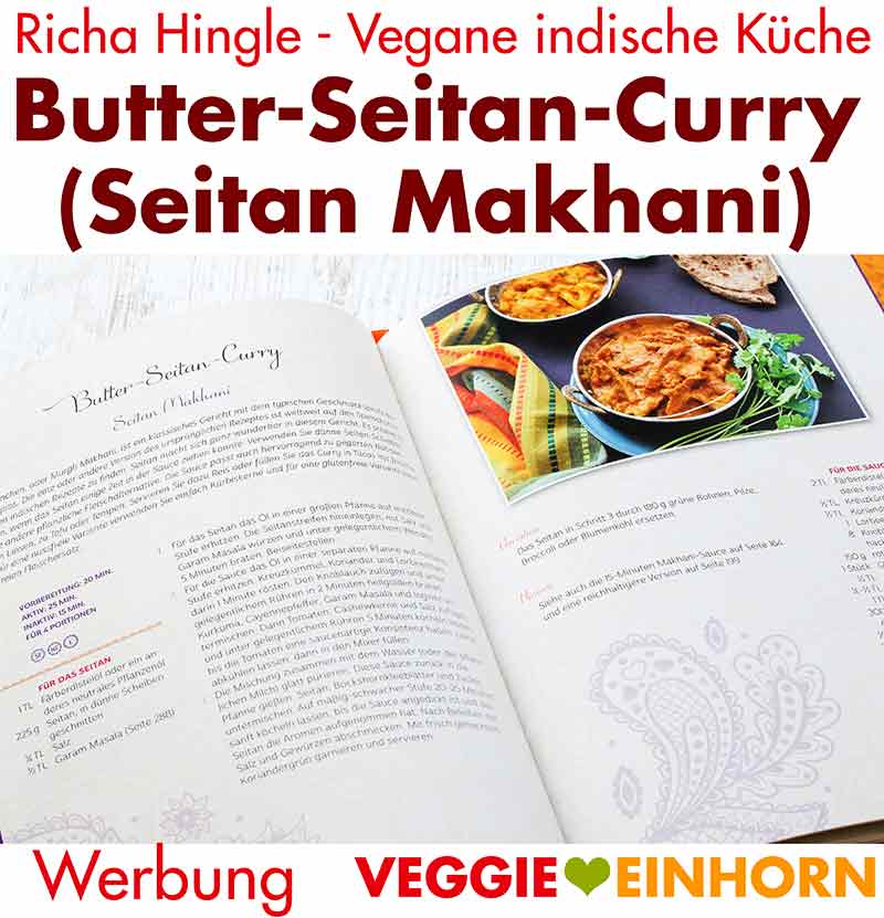 Vegetarisches Murgh Makhani im indischen Kochbuch