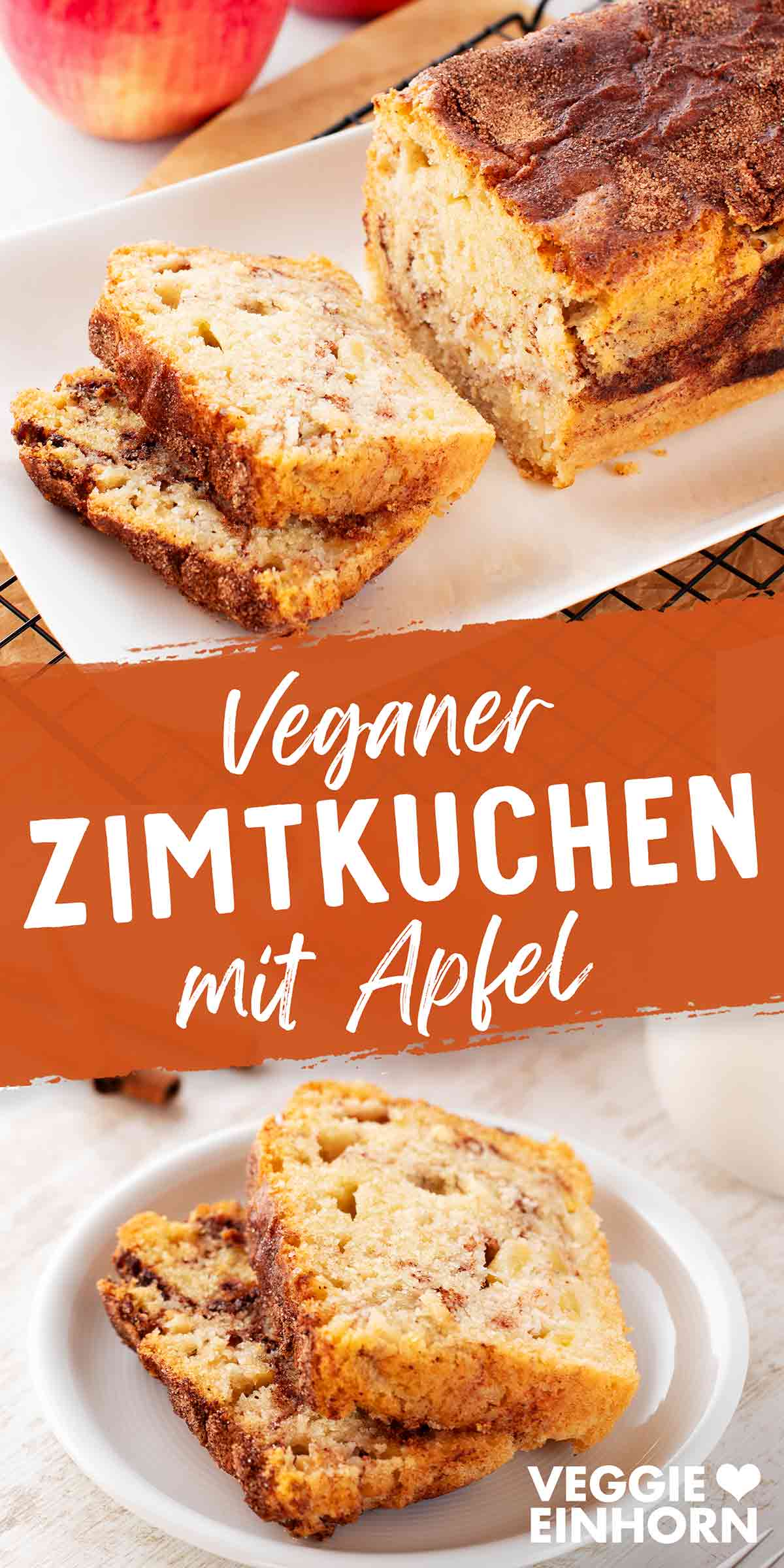 Veganer Zimtkuchen mit Apfel