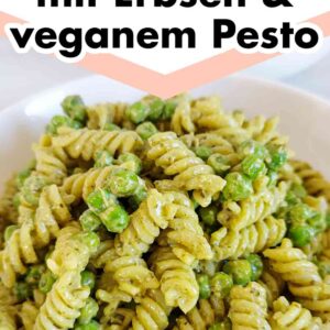 Schnelles Rezept für Nudeln mit Erbsen und veganem Pesto