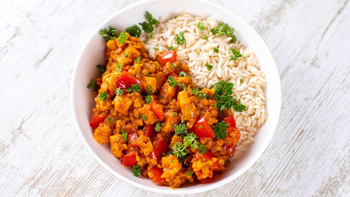 Süßkartoffel Linsen Curry