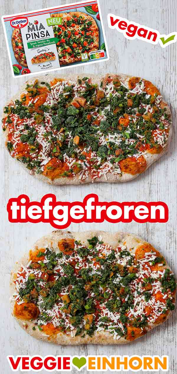 Tiefgekühlte vegane Pizza La Mia Pinsa von Dr. Oetker