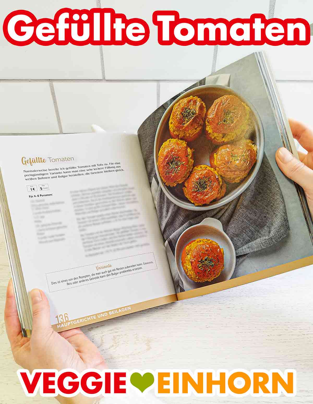 Gefüllte Tomaten im Kochbuch Vegan und Günstig von Marie Laforêt