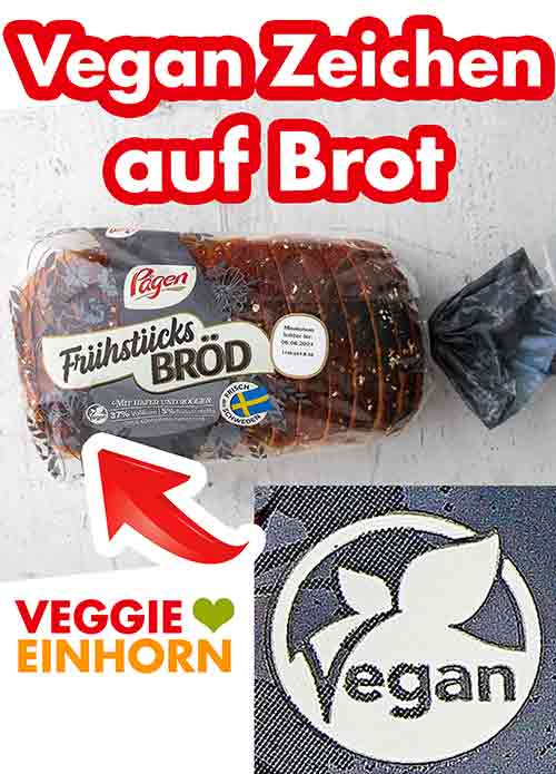 Eine Packung Pagen Brot mit Vegan Symbol 