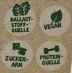 Vegan Zeichen auf der Packung