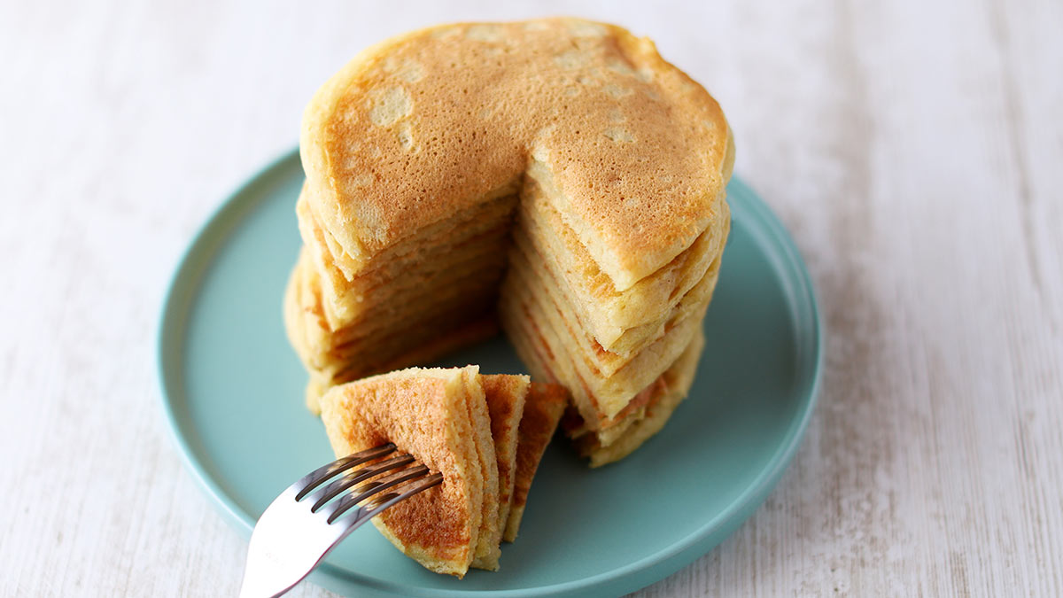 Vegane amerikanische Pancakes mit Ei Ersatz