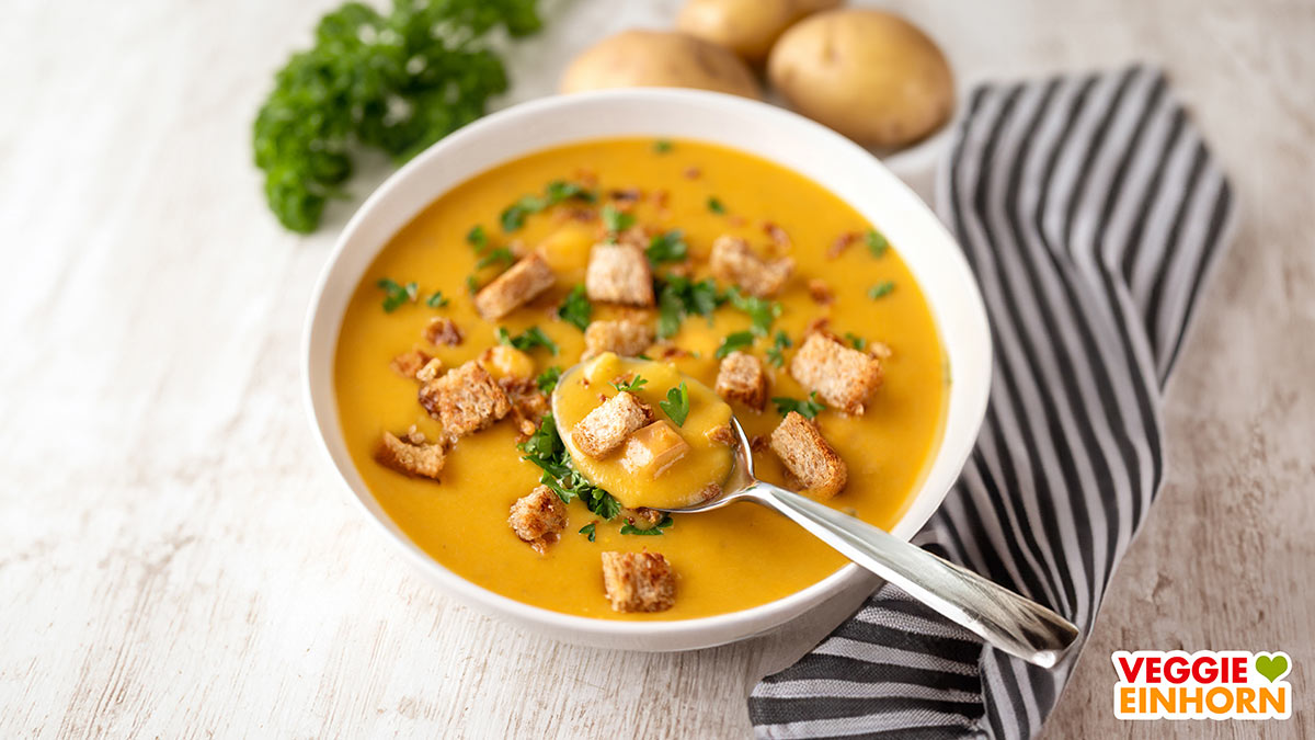 Deftige vegane Kartoffelsuppe
