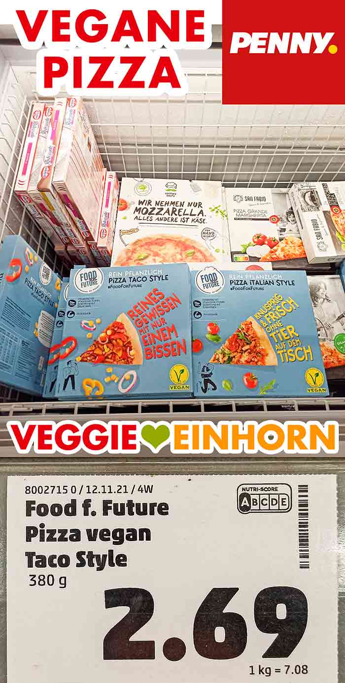 Vegane Pizza bei Penny in der Tiefkühltruhe