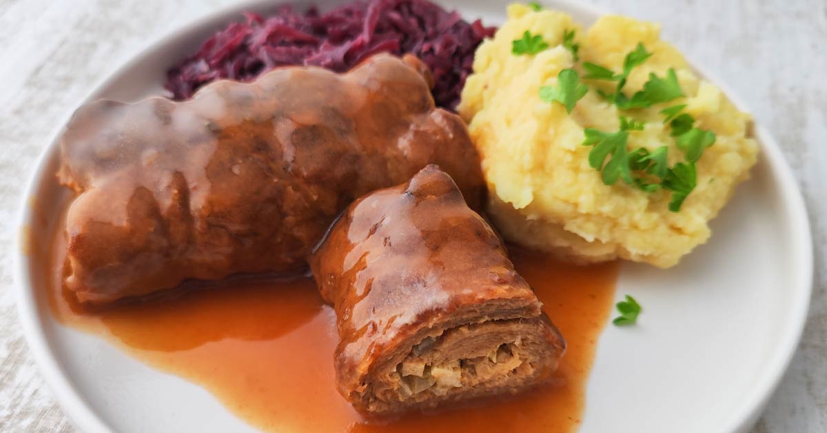 Herzhafte vegane Rouladen aus Soja Big Steaks