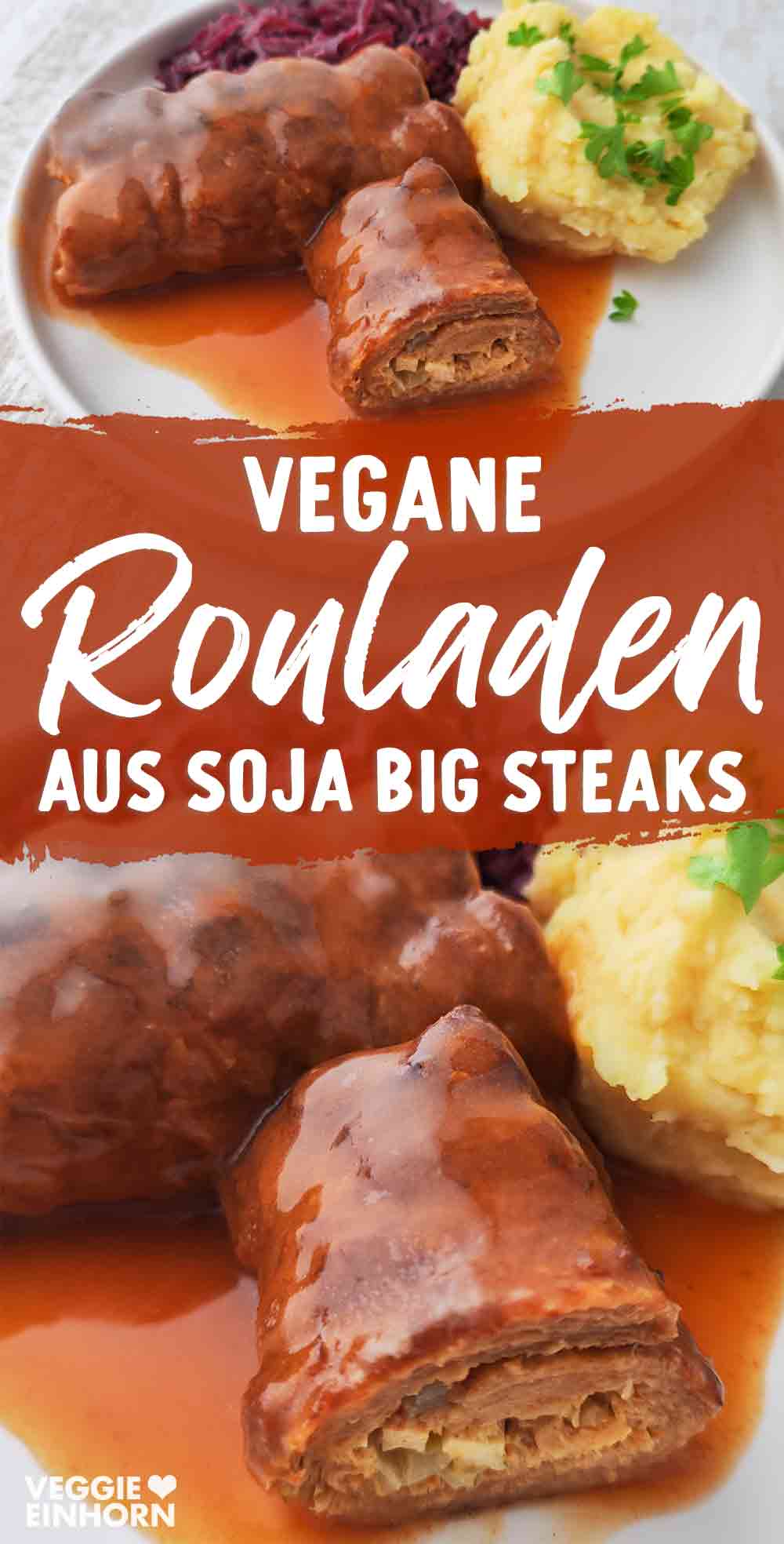 Herzhafte vegane Rouladen aus Soja Big Steaks