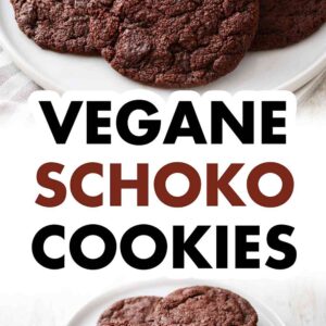 Einfache vegane Double Chocolate Cookies