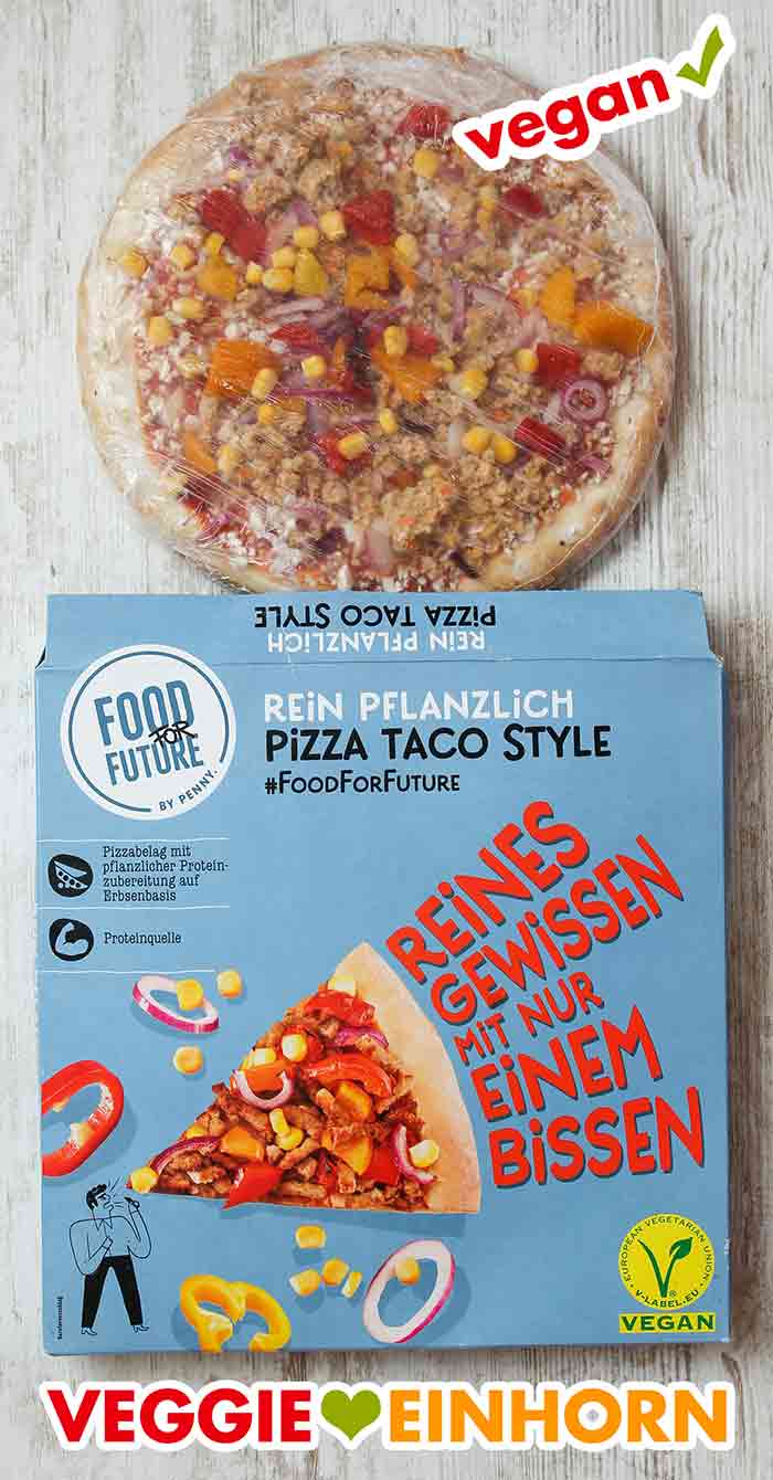 Verpackte vegane Pizza Taco Style von Penny