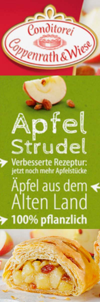 Apfel Strudel vegan Coppenrath und Wiese