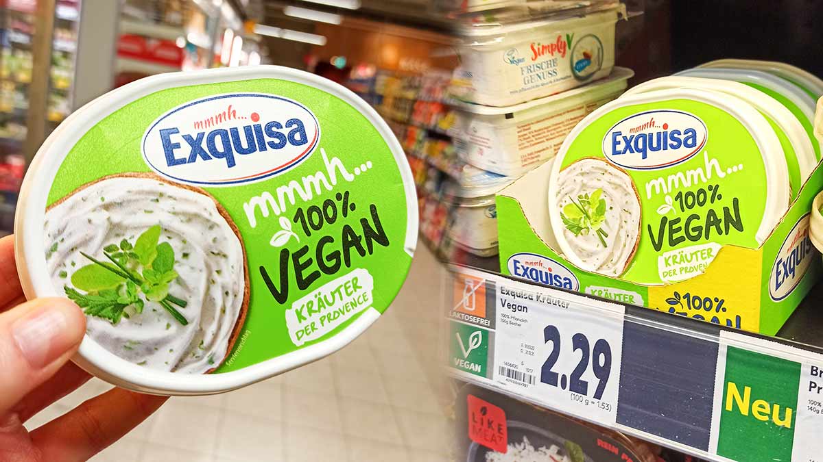 Veganer Exquisa mit Kräutern der Provence im Supermarkt